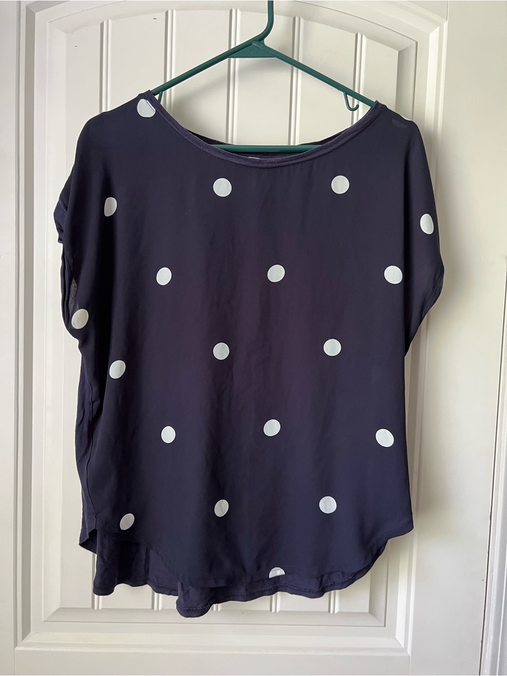 LOFT Polka Dot Navy Blue Women's Top